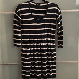 ASOS navy blue & white striped knit dress